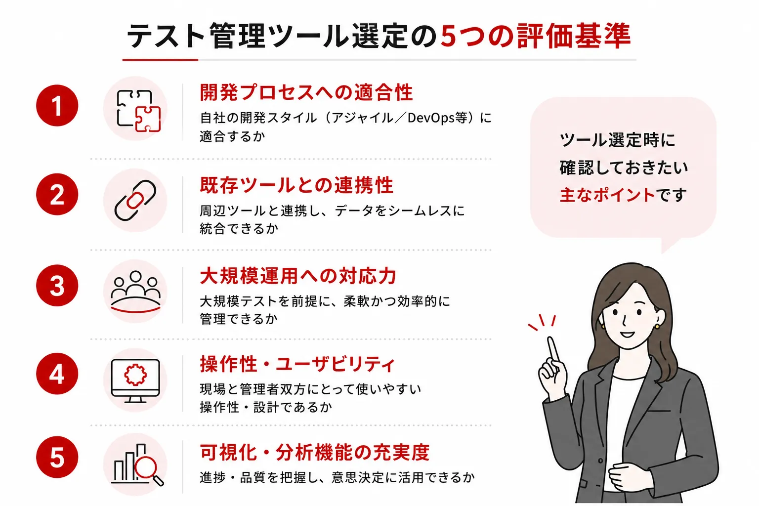 テスト管理ツール選定の５つの評価基準